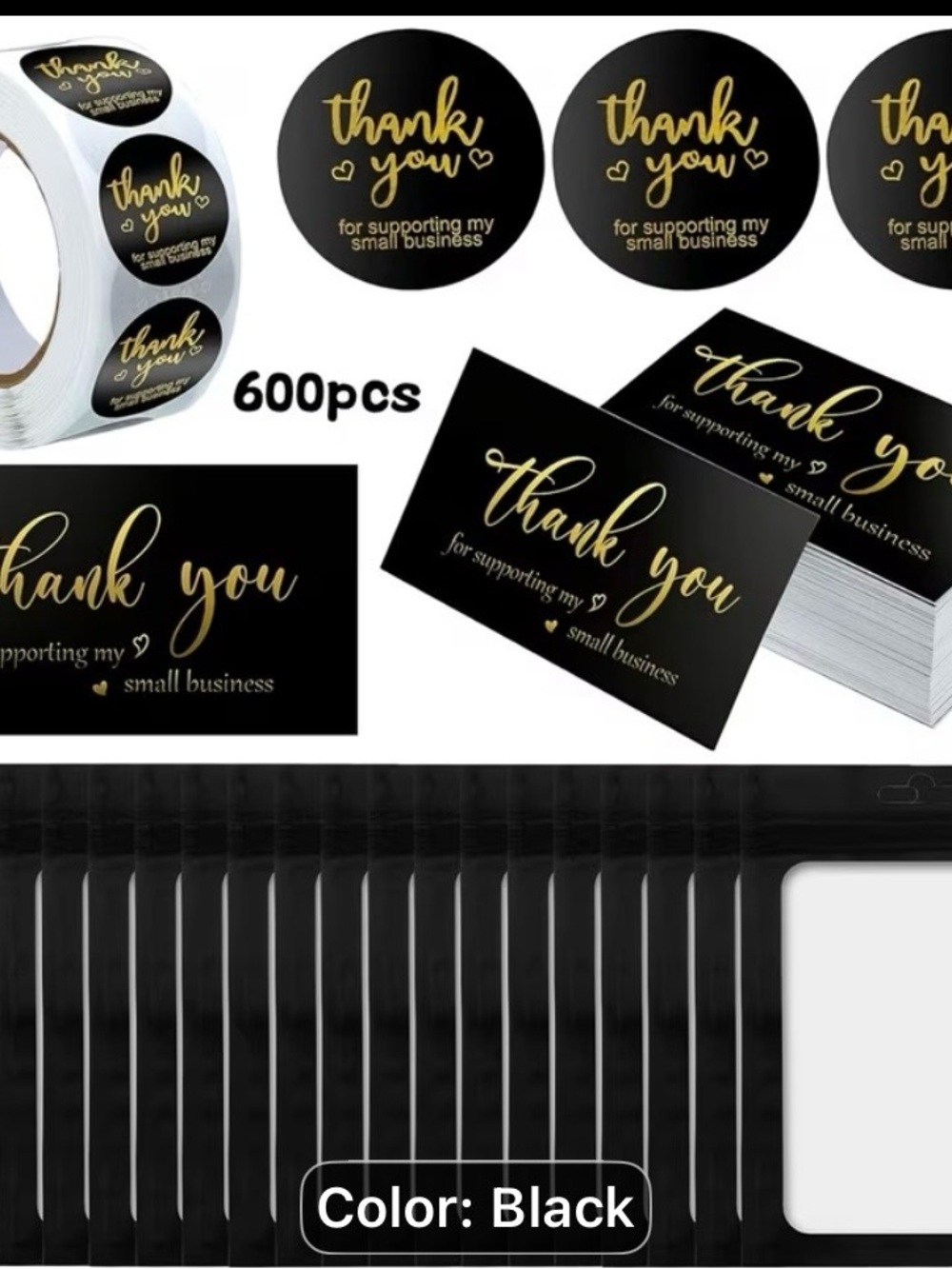 600pcs Thank You Cards & Stickers Suitable for Business Owners.